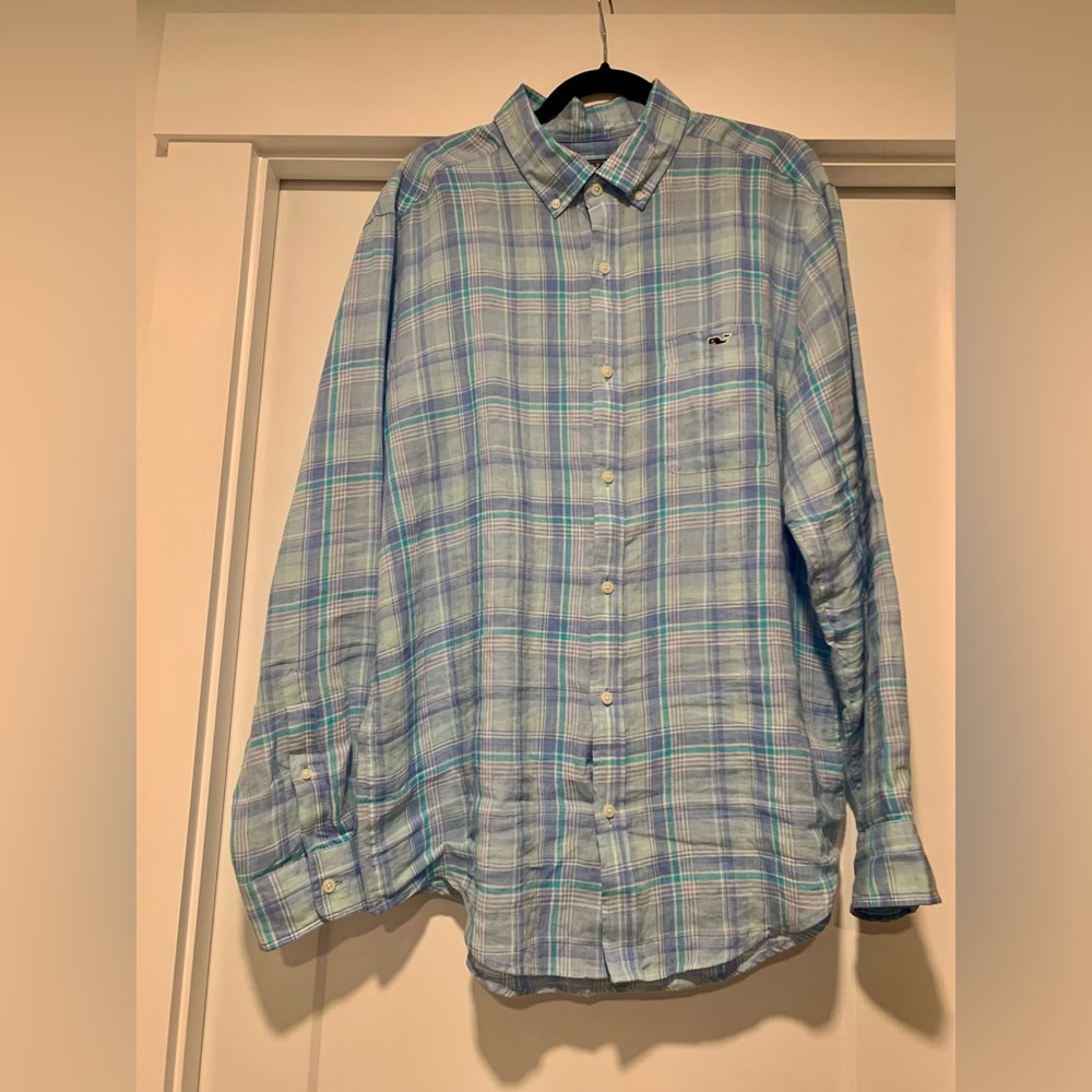 Vineyard Vines Men’s Linen Tucker Button Down - size Large